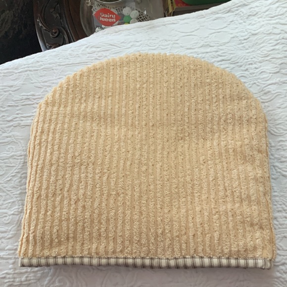 TEA COZY RESCUED 100 YEAR OLD QUILT= BACK VINTAGE CHENILLE MATTRESS TICK LINING